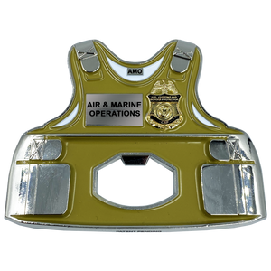 AMO Air and Marine CBP Bottle Opener Body Armor Ballistic Vest Challenge Coin Air & Marine Interdiction Agent EL2-014 - www.ChallengeCoinCreations.com