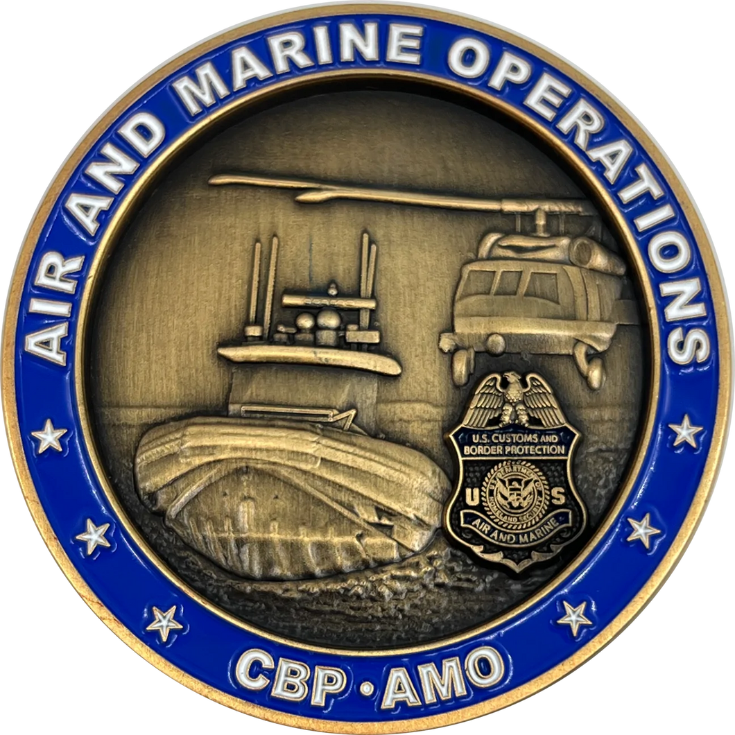 CBP Air and Marine Ops AMO Operations challenge coin Air Interdiction Agent Marine Agent EL11-017