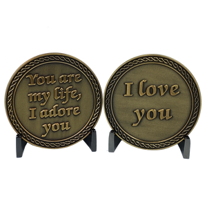 I Love You You are my Life, I Adore You Challenge Coin Valentine's Day Anniversary Gift Husband Wife Girlfriend Boyfriend men women DL8-07 - www.ChallengeCoinCreations.com