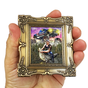 Huge President Trump MAGA Alligator Wrestling CL-FL - www.ChallengeCoinCreations.com