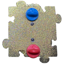 Load image into Gallery viewer, FBI Special Agent Intel Analyst Investigator Autism Awareness Month lapel pin puzzle pieces display like a challenge coin DL3-14 P-187