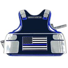 Load image into Gallery viewer, M4 Body Armor 3D self standing Challenge Coin Secret Service Thin Blue Line BL15-017 - www.ChallengeCoinCreations.com