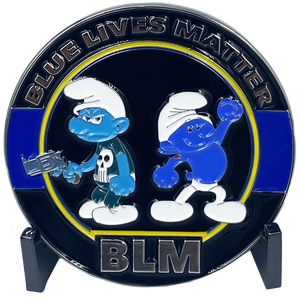 Blue Lives Matter Thin Blue Line Challenge Coin Police LEO 1st Responder Super Hero DL4-13 - www.ChallengeCoinCreations.com