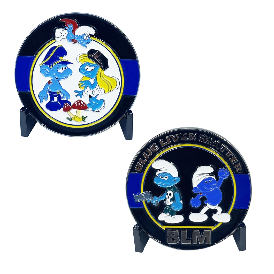 Blue Lives Matter Thin Blue Line Challenge Coin Police LEO 1st Responder Super Hero DL4-13 - www.ChallengeCoinCreations.com