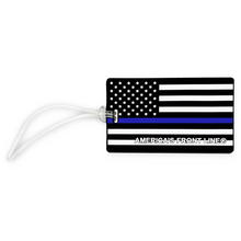 Load image into Gallery viewer, Thin Blue Line American Flag Luggage ID Tag Police Deputy Sheriff CBP ATF FBI LAPD for suitcase BL2-011B LKC-98