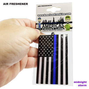 First Responder Back the Blue Police Thin Blue Line Flag Air Freshener Car Home Office CBP ATF FBI lapd nypd EL9-010 - www.ChallengeCoinCreations.com