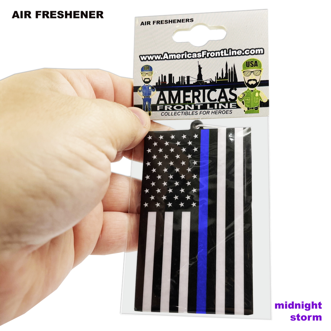 First Responder Back the Blue Police Thin Blue Line Flag Air Freshener Car Home Office CBP ATF FBI lapd nypd EL9-010 - www.ChallengeCoinCreations.com