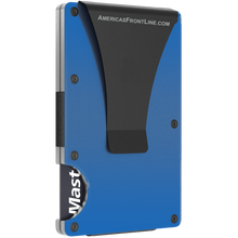Load image into Gallery viewer, Blue Wallet Money Clip RFID Blocking Front Pocket Wallet Premium Minimalist Aluminum Slim Credit Card and Business Card Holder Wallet W-C03 - www.ChallengeCoinCreations.com