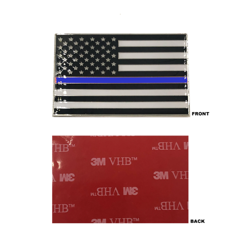 Thin Blue Line US Flag Vehicle Emblem high-end metal decal with 3M VHB Tape Police CBP LEO DL9-03