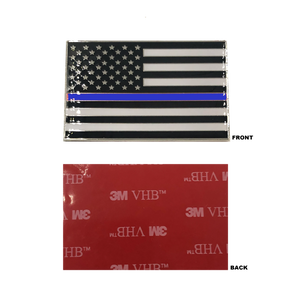 Thin Blue Line US Flag Vehicle Emblem high-end metal decal with 3M VHB Tape Police CBP LEO DL9-03