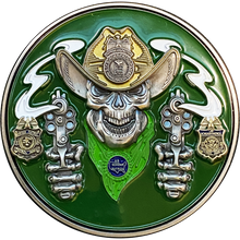 Load image into Gallery viewer, Border Patrol Especial Thin Green Line Challenge Coin CBP Modelo Parody We Don&#39;t Need Masks DL1-10 - www.ChallengeCoinCreations.com