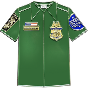 CBP Border Patrol Agent BPA Uniform Shirt Thin Green Line Flag Challenge Coin BL9-014 - www.ChallengeCoinCreations.com