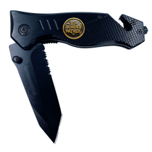 Load image into Gallery viewer, Border Patrol collectible BPA 3-in-1 Police Tactical Rescue Knife with Seatbelt Cutter, Steel Serrated Blade, Glass Breaker Patrol Agent CBP - www.ChallengeCoinCreations.com