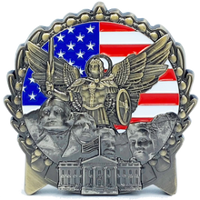 Load image into Gallery viewer, COPS for TRUMP 45th President Donald J. Trump MAGA CBP BORDER PATROL AGENT Deputy Sheriff BPA Thin GREEN Line Mount Rushmore St. Michael White House American Flag EL5-016