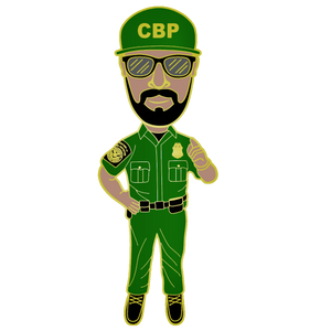 H-020 CBP Border Patrol Agent BPA Bobblehead Pin Honor First Thin Green Line - www.ChallengeCoinCreations.com
