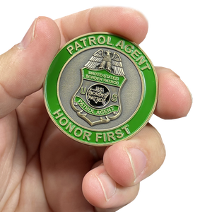 Border Patrol Honor First Thin Green Line Challenge Coin BPA Patrol Agent EL7-008 - www.ChallengeCoinCreations.com
