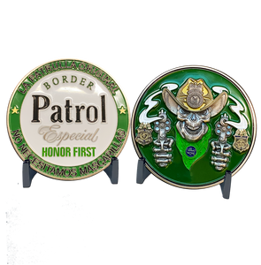 Border Patrol Especial Thin Green Line Challenge Coin CBP Modelo Parody We Don't Need Masks DL1-10 - www.ChallengeCoinCreations.com