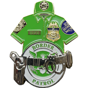 Border Patrol Agent CBP uniform shirt duty belt HK P2000 Honor First BPA Thin Green Line BL5-003 - www.ChallengeCoinCreations.com