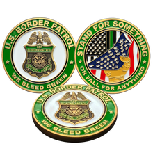 Load image into Gallery viewer, Border Patrol Agent Thin Green Line Challenge Coin Bleed Green EL12-008