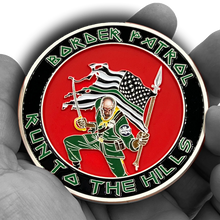 Load image into Gallery viewer, CBP Border Patrol Agent Honor First Zombie Challenge Coin BORTAC thin green line EL9-003A