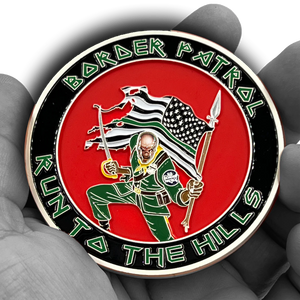 CBP Border Patrol Agent Honor First Zombie Challenge Coin BORTAC thin green line EL9-003A