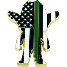 Load image into Gallery viewer, Border Patrol Agent Self Standing Thin Green Line Challenge Coin Horse Patrol Honor First EL9-012 - www.ChallengeCoinCreations.com