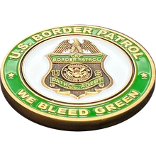 Load image into Gallery viewer, Border Patrol Agent Thin Green Line Challenge Coin Bleed Green EL12-008