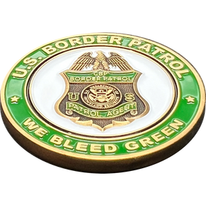 Border Patrol Agent Thin Green Line Challenge Coin Bleed Green EL12-008