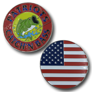 Largemouth Bass Fishing Angler Challenge Coin Patriots Catch'n Bass G-022 - www.ChallengeCoinCreations.com