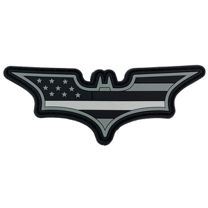 Batman inspired Thin Gray Line Corrections CO PVC Patch hook and loop back Correctional Officer CL4-13 - www.ChallengeCoinCreations.com