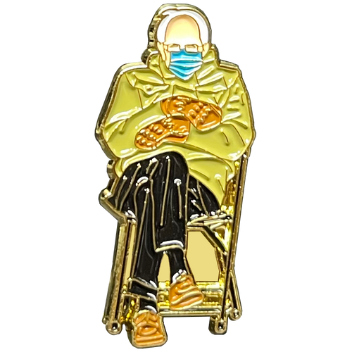 Bernie Sanders President Biden Presidential Inauguration 2020 2021 Mittens Chair sitting down pin DL1-15 - www.ChallengeCoinCreations.com