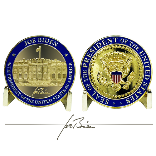 46th President Joe Biden Challenge Coin White House POTUS former Vice President to the 44th Barack Obama DL12-08 - www.ChallengeCoinCreations.com