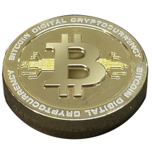 Load image into Gallery viewer, 24KT Gold plated huge Bitcoin BTC Coin Crypto Coin Cryptocurrency BLOCKCHAIN Coin BL4-013 - www.ChallengeCoinCreations.com