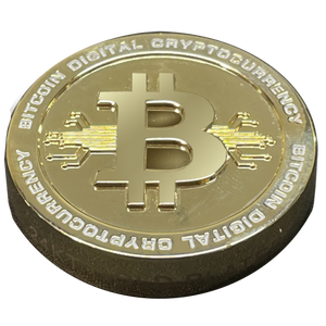 24KT Gold plated huge Bitcoin BTC Coin Crypto Coin Cryptocurrency BLOCKCHAIN Coin BL4-013 - www.ChallengeCoinCreations.com