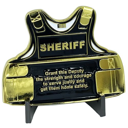 Sheriff Deputy Body Armor Police Officer Police Department Sheriff's Office Challenge Coin DL12-09 - www.ChallengeCoinCreations.com