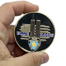 Load image into Gallery viewer, Blue Bloods 9/11 NEVER AGAIN September 11th 20th Anniversary NYPD Challenge Coin New York City Police BL11-004 - www.ChallengeCoinCreations.com