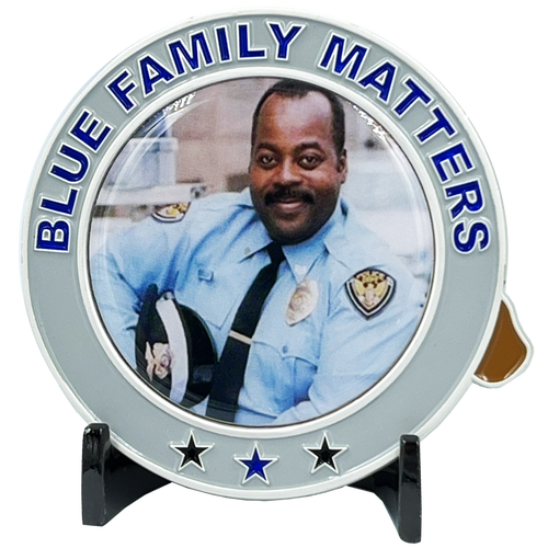 Urkel BLUE Family Matters thin blue line police challenge coin BL10-002 - www.ChallengeCoinCreations.com