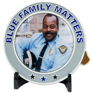 Urkel BLUE Family Matters thin blue line police challenge coin BL10-002 - www.ChallengeCoinCreations.com