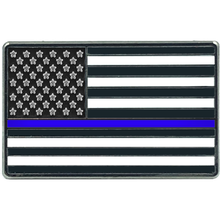 Load image into Gallery viewer, Thin Blue Line Flag Pin uniform Police Officer Police Department Law Enforcement CBP FAM FBI lapd Chicago dea atf  EL8-014 - www.ChallengeCoinCreations.com