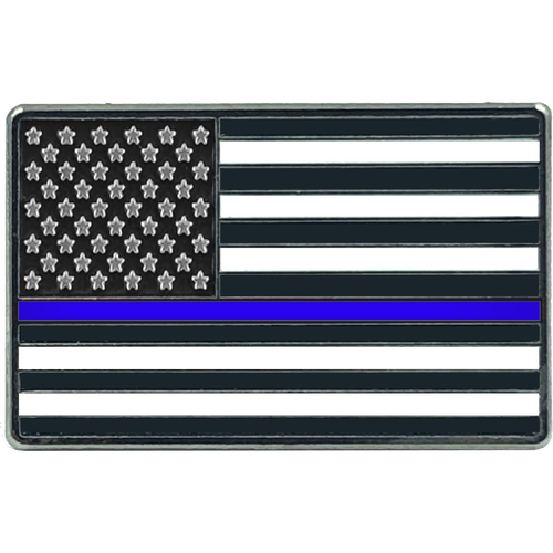 Thin Blue Line Flag Pin uniform Police Officer Police Department Law Enforcement CBP FAM FBI lapd Chicago dea atf  EL8-014 - www.ChallengeCoinCreations.com