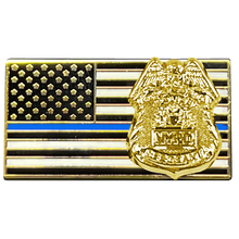 Load image into Gallery viewer, New York Police Department Sergeant American Flag Pin Thin Blue Line NYPD SGT BFP-005 P-160B
