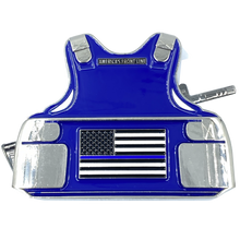 Load image into Gallery viewer, HSI M4 Body Armor 3D self standing Challenge Coin Special Agent Federal Officer Investigator Thin Blue Line CL9-04 - www.ChallengeCoinCreations.com