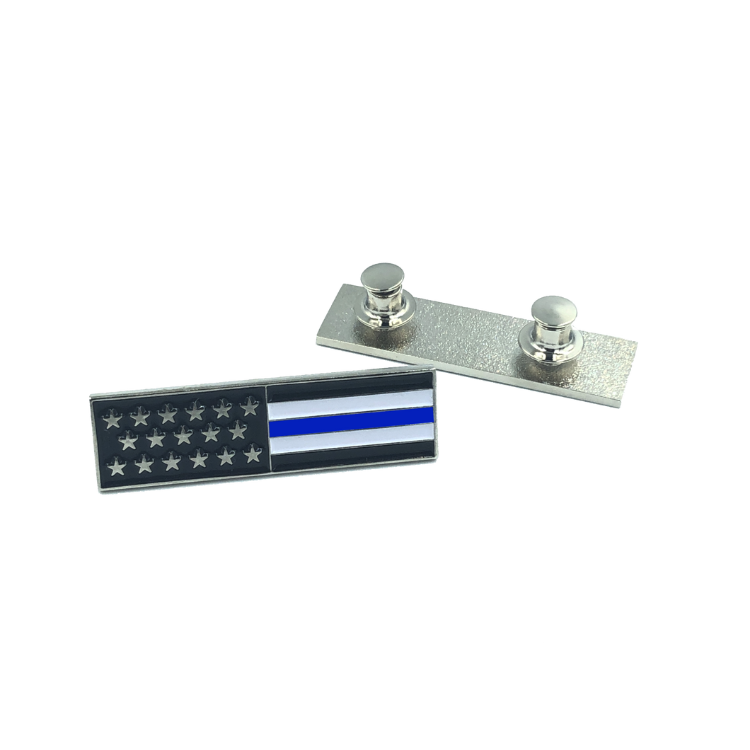 Thin Blue Line U.S. Flag Commendation Bar Pin Police CBP FBI atf fam Secret Service uniform P-051 - www.ChallengeCoinCreations.com