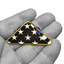 Load image into Gallery viewer, Thin Blue Line Police Honor Guard Folded US Flag Pin FBI ATF CBP BPD NYPD PBX-004-E P-224