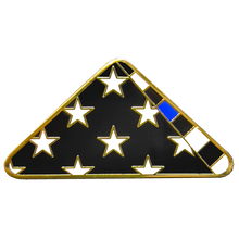 Load image into Gallery viewer, Thin Blue Line Police Honor Guard Folded US Flag Pin FBI ATF CBP BPD NYPD PBX-004-E P-224