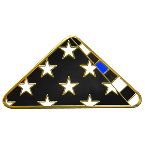 Thin Blue Line Police Honor Guard Folded US Flag Pin FBI ATF CBP BPD NYPD PBX-004-E P-224