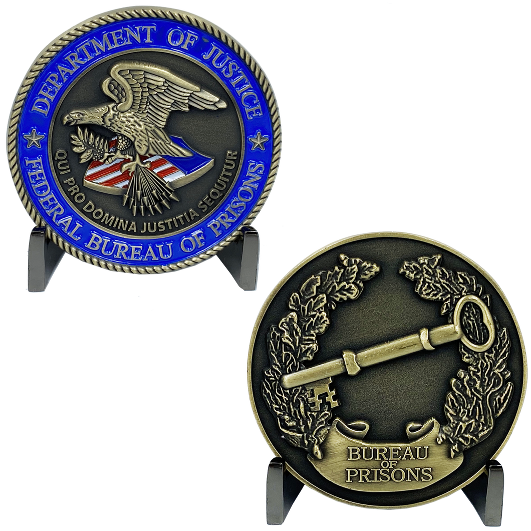 Bureau of Prisons Department of Justice BOP Correctional Officer Corrections CO Challenge Coin MM-012 - www.ChallengeCoinCreations.com