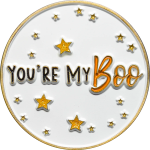 You're My Boo Challenge Coin I Love You Ghost with a heart on valentines Day Gift Anniversary Present GL8-003
