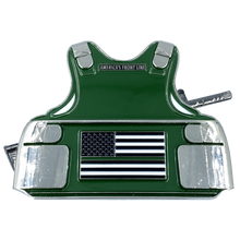 Load image into Gallery viewer, Border Patrol Agent BPA M4 Body Armor 3D self standing Challenge Coin CBP Honor First BP Thin Green Line DL1-03 - www.ChallengeCoinCreations.com