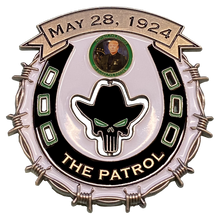 Load image into Gallery viewer, President Donald J. Trump Border Patrol Challenge Coin Patrol Agent MAGA 45 BPA Horse Patrol Thin Green Line CBP DL11-17 - www.ChallengeCoinCreations.com
